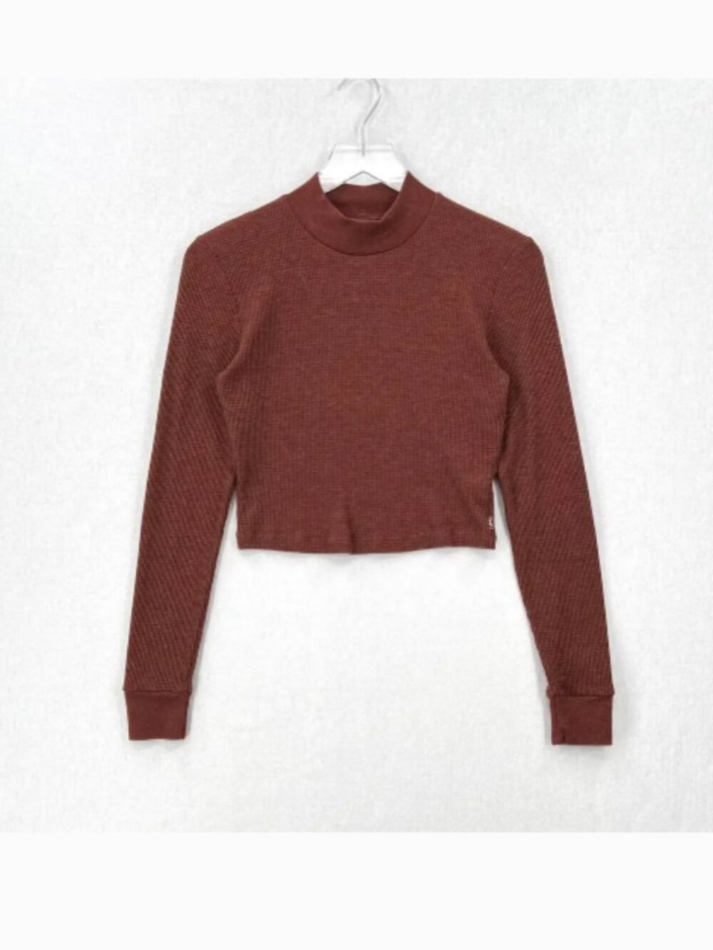 Aritzia TNA Brown Ribbed Mockneck Small